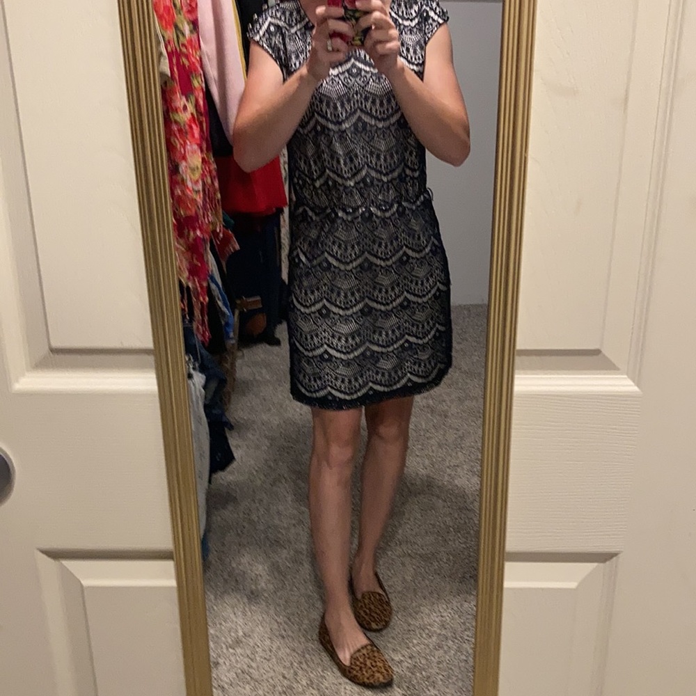 75% off Guess and Ann Taylor navy lace dresses